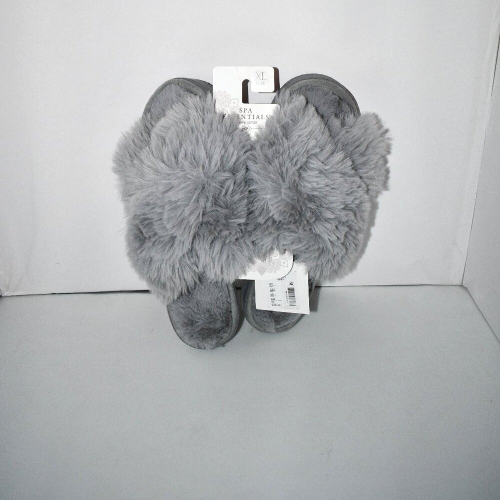 Spa Essentials by Sleep Sense slippers in Grey Size: XL(11-12) #3MSW031 NWT